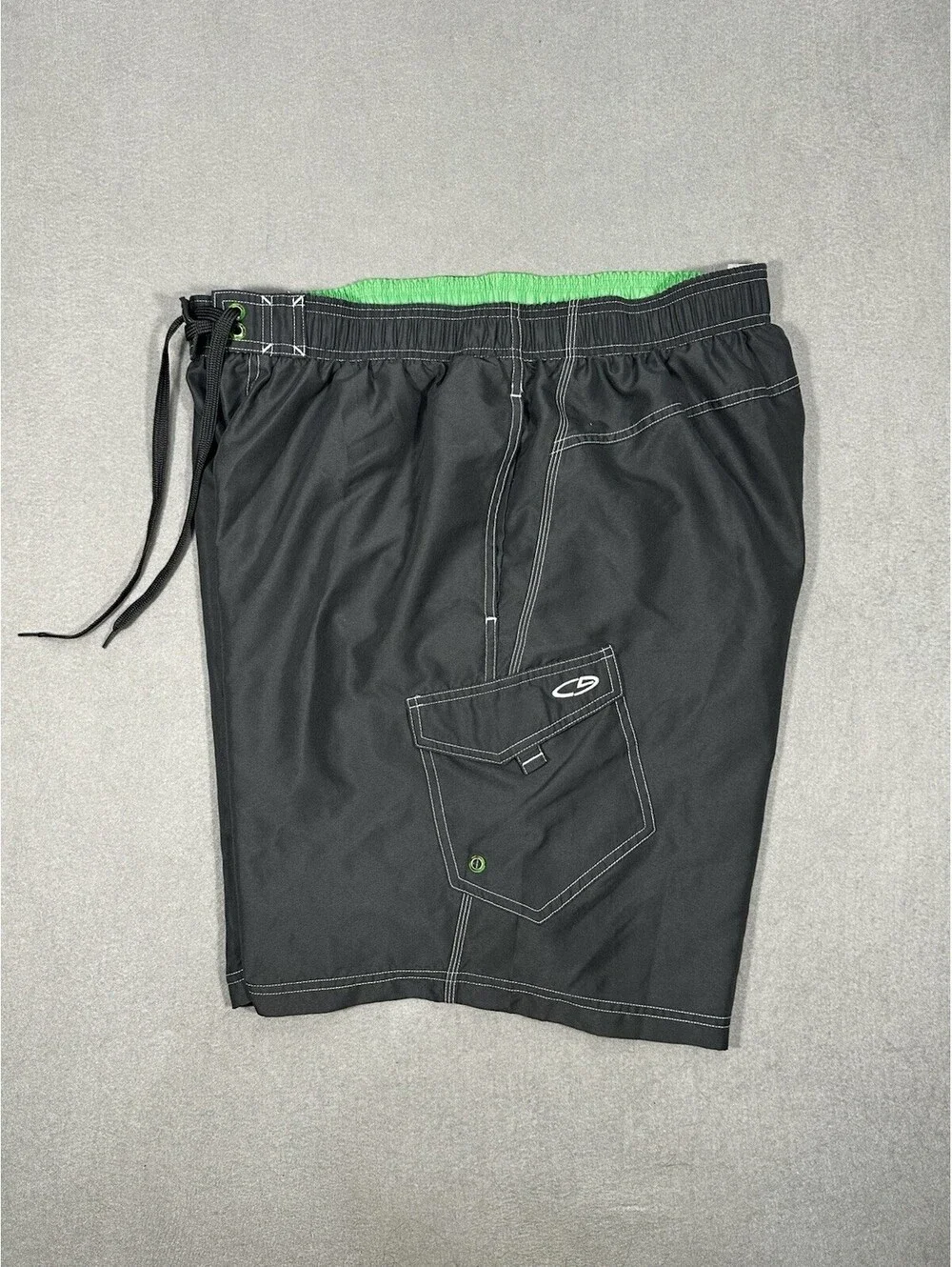 Champion Mens XL Black Swim Trunks Board Shorts Lined Cargo Pocket